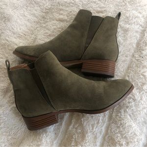 Olive green booties